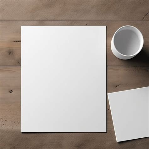 Premium Photo Blank White Paper Sheet On Wooden Table Background