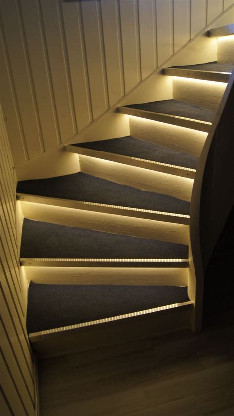 The carpeted stairs had to go!! Modern Staircase Makeover with LEDs • /r/DIY | Diy ...