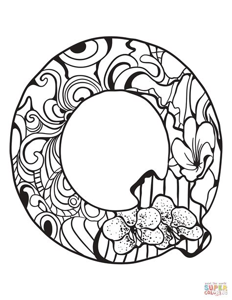 Letter Q Zentangle Coloring Page Free Printable Coloring Pages
