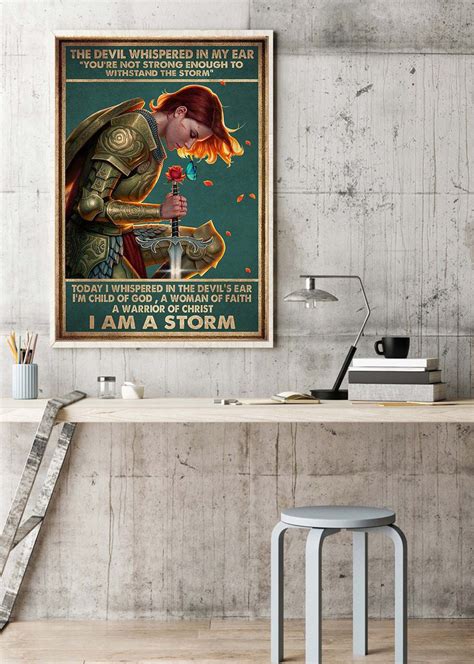 A Warrior Of Christ I Am The Storm Poster Vintage Posters No Etsy