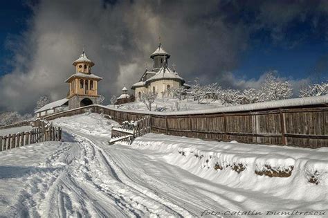Paltinu Village Romania Winter Landscape Carpathian Mountains Romania