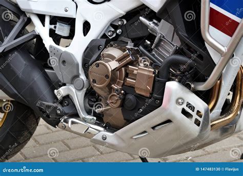 Engine Of Honda Motorcycle Closeup Editorial Image Image Of Company