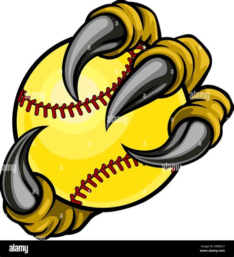 Claw Monster Talons Hand Holding Softball Ball Stock Vector Image And Art