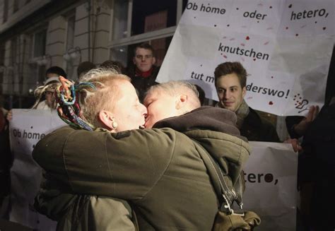Thousands Protest Outside Vienna Cafe That Kicked Out Lesbian Couple For Kissing New York