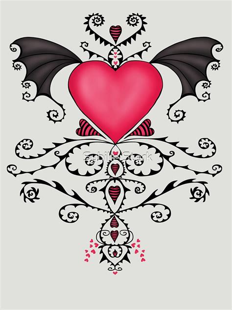 Bat Winged Heart T Shirt For Sale By Magpiemagic Redbubble Red T