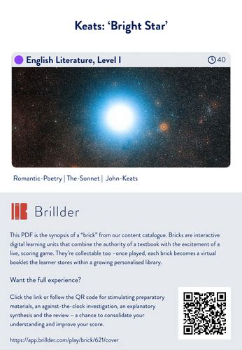 Keats ‘bright Star Teaching Resources