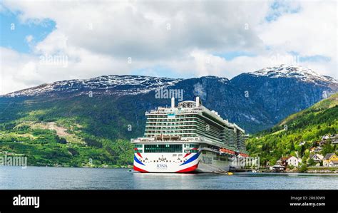 Iona Pando Cruises From A Drone Olden Innvikfjorden Norway Europe