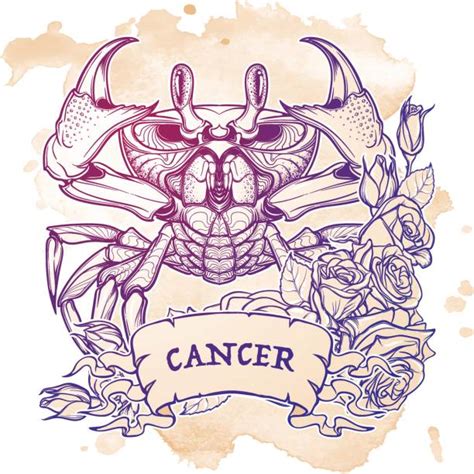 Royalty Free Silhouette Of Cancer Crab Tattoos Clip Art Vector Images