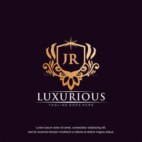 Jr Initial Letter Luxury Ornament Gold Monogram Logo Template Vector