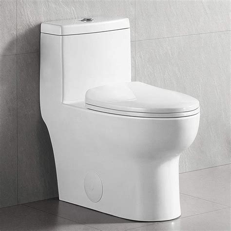 Dual Flush Elongated One Piece Toilet With Comfort Seat Height Soft
