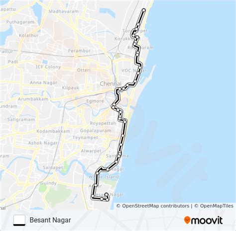6a Route Schedules Stops And Maps Besant Nagar Updated