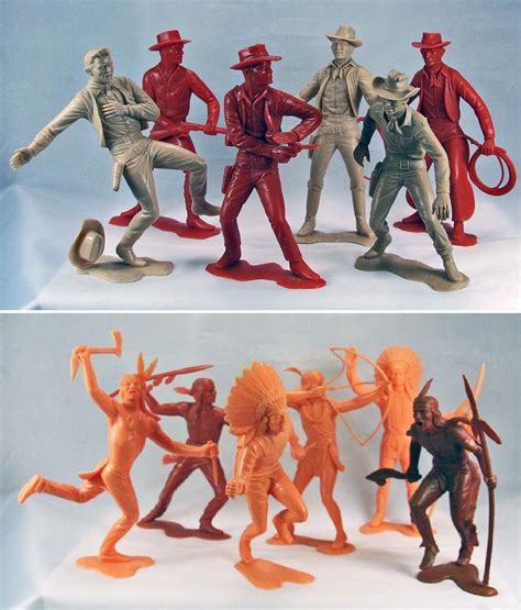 Six Inch Marx Toys Cowboy And Indians From The Mid 1960s Each