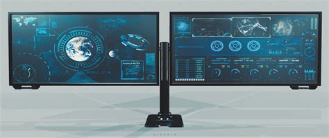 3d Asset Dual Sci Fi Monitor Cgtrader