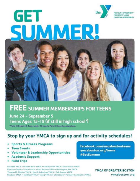 Free Summer Ymca Memberships For Teens Get Summer My Town Needham Ma