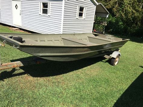 Extra Wide Jon Boat 16 Like New W Trailer In Fair Condition For Sale
