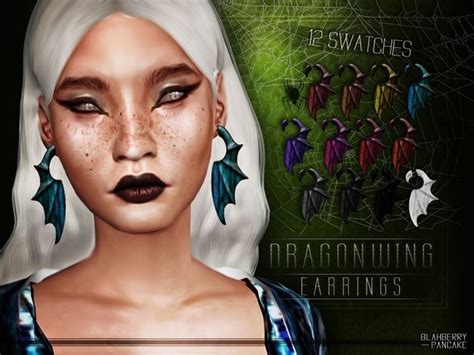 Batwing Septum And Dragon Wing Earrings At Blahberry Pancake Sims 4