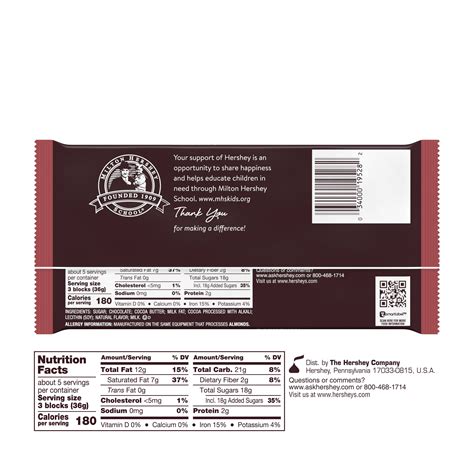 Chocolate Bar Nutrition Label Labels Design Ideas
