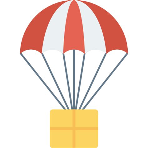 Parachute Free Transportation Icons
