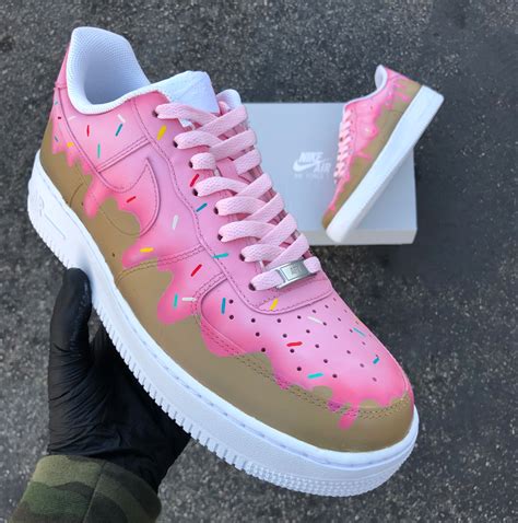 Pink Frosting Sprinkle Donut Nike Air Force 1s B Street Shoes