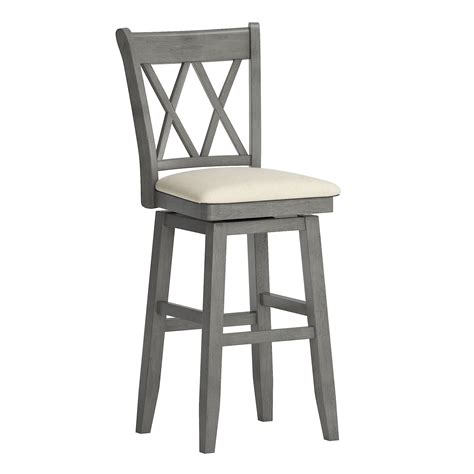 Kavara counter height double bar stool. Weston Home Sheena Double X Back Bar Height Wood Swivel ...