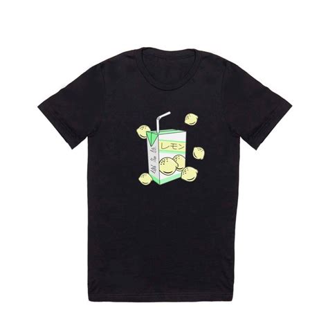 Japanese Lemon Juice Box 90s Aesthetic Pastel Anime T Shirt By