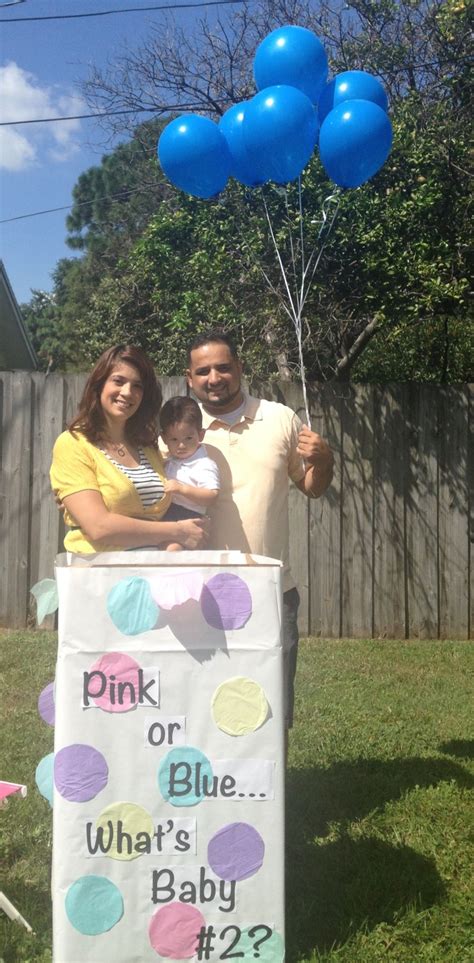 Gender Reveal! 1. Wrap a large cardboard box with white ...