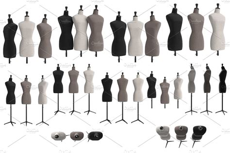 Set Female Mannequins Isolated Graphic Objects ~ Creative Market