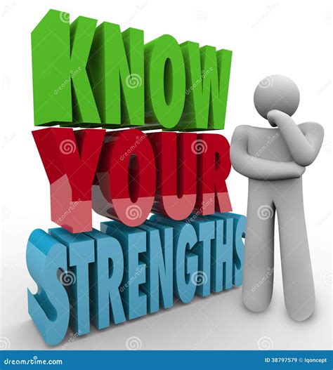 Know Your Strengths Person Thinking Special Skills Stock Illustration