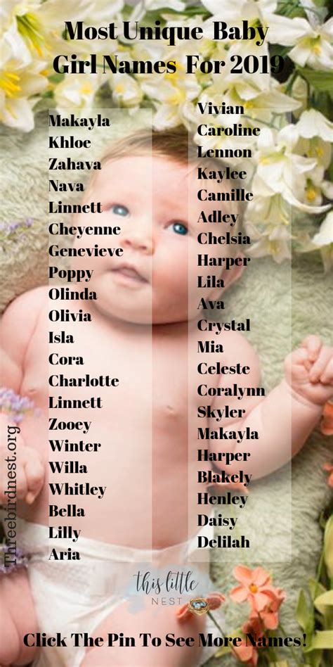 The Prettiest Most Unique Baby Girl Names For 2021 This Little Nest