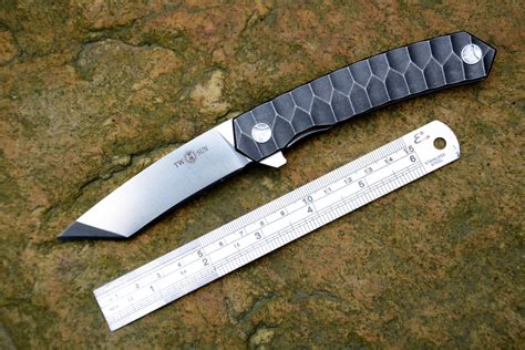 Two Sun Knife Ts34 D2 Tanto Blade Titanium Handle Knives Night Morning
