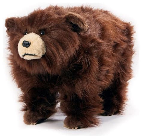 Plush Grizzly Bear Footstool