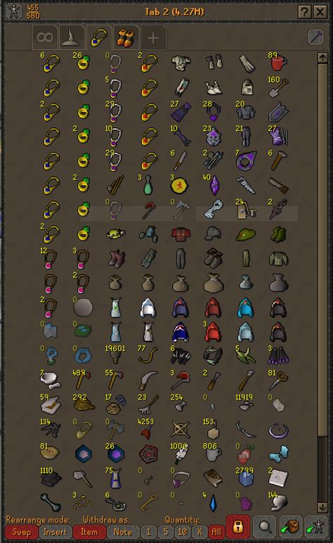 Osrs Bank Organization Layout And Tabs