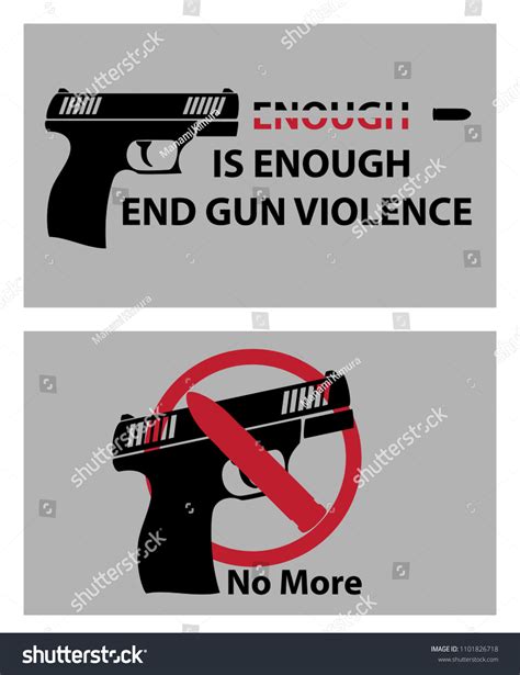 Gun Violence Prevention Poster Enough Enough Vector De Stock Libre De