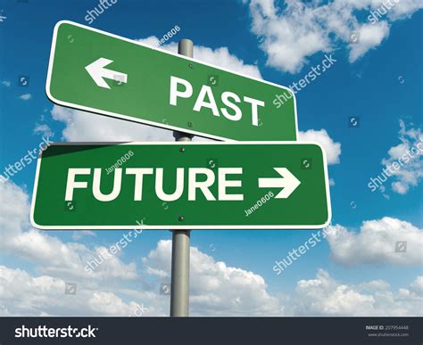 Road Sign Past Future Words On Stock Illustration 207954448 Shutterstock