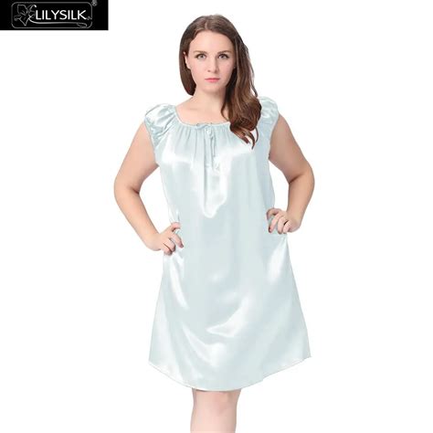 Lilysilk Nightgowns Women Plus Size Nightie Silk Pure Chinese 22 Momme Mid Length Tied Bust