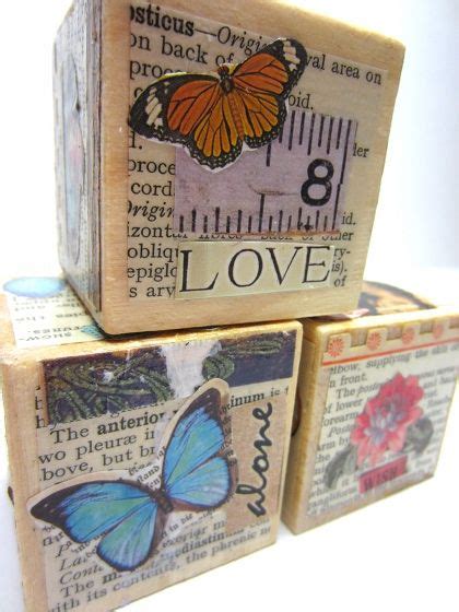 How To Decoupage A Collage Onto Blocks Decoupage Wood Scrap Wood
