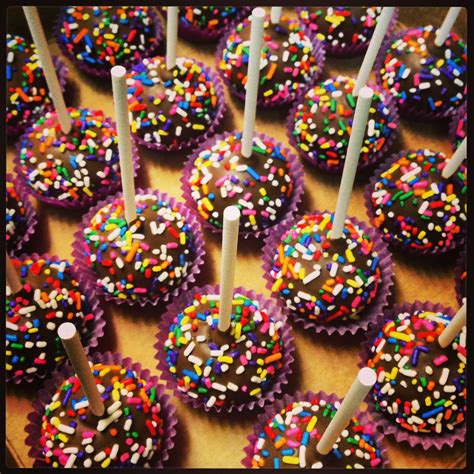 Chocolate And Sprinkles Cake Pops By Sweeten Up Bake Shop Atx Sprinkle Cake Bake Shop Baking