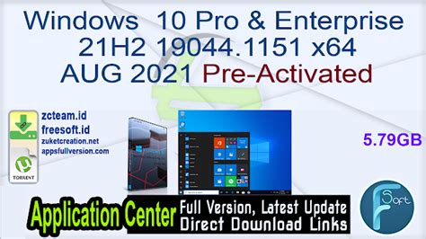 Windows 10 Pro And Enterprise 21h2 190441151 X64 Aug 2021 Pre Activated