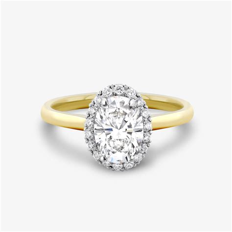 Virtue Mixed Metal Oval Halo Engagement Ring Veale Fine Jewellery