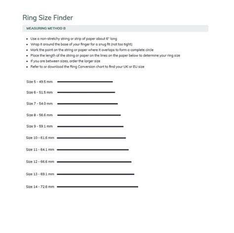Printable Ring Sizer Chart Find Your Ring Size Instantly Etsy
