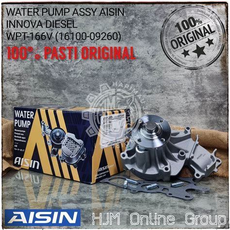 WATER PUMP INNOVA DIESEL FORTUNER HILUX AISIN JAPAN ORIGINAL WPT-166V