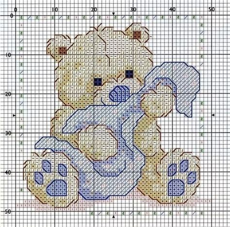Personalize the design with your baby's name these patterns are in pdf format and come with full charts and floss legends. Bear with Blanket | Baby cross stitch patterns, Cross ...