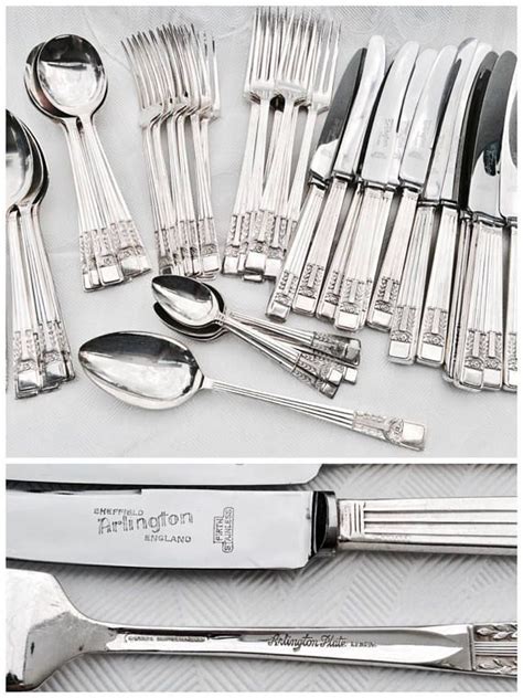Arlington Sheffield Silver Plate Cutlery Set Vintage Cutlery 6 Place