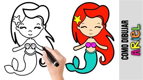 Como Dibujar Ariel La Sirenita Dibujos Fáciles Para Dibujar Paso A