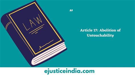 Article 17 Abolition Of Untouchability Archives E Justice India