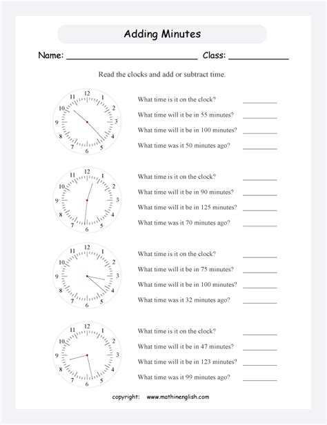 Grade 3 Telling Time Worksheet Read The Clock 1 Minute Intervals K5