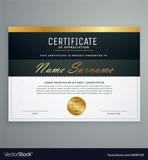 Premium Certificate Design Diploma Award Template Vector Image