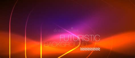 Color Shiny Neon Lights Background With Abstract Lines Stock Vector