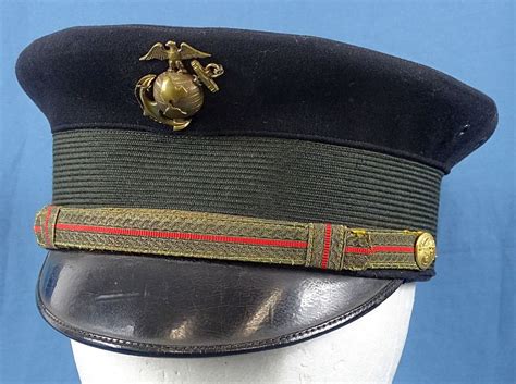 Army Signal Corps Officer Dress Blue Visor Cap Size 7 18 By Berkshire