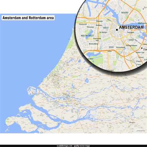 New Svg Vector Map A Map Of Area Around Amsterdam And Rotterdam With